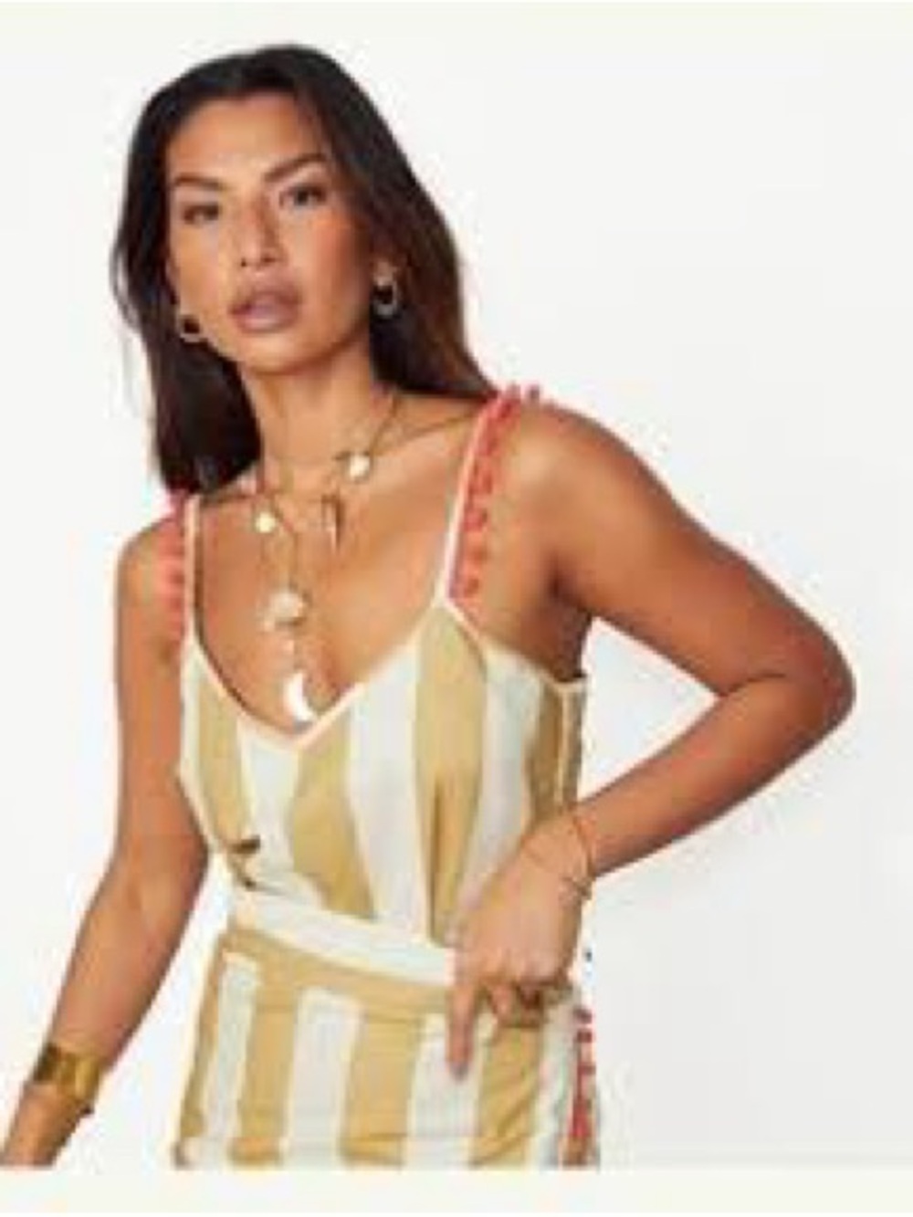 Never fully dressed Striped Yellow & White Women Wrap skirt and top